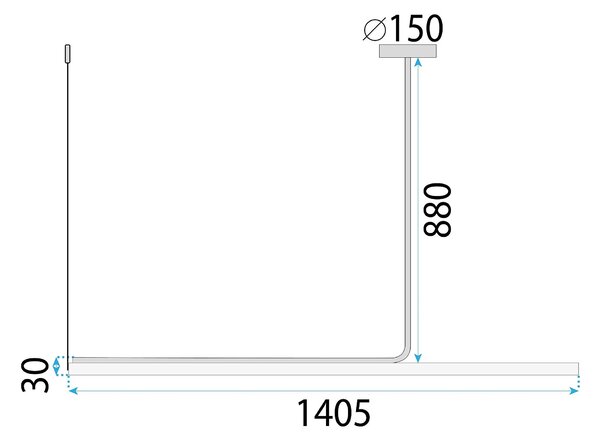 Пендел LED APP1660-CP Black 140cm