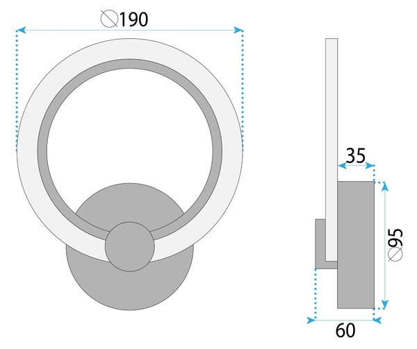 СТЕННА ЛАМПА LED LHJ067-W CHROME