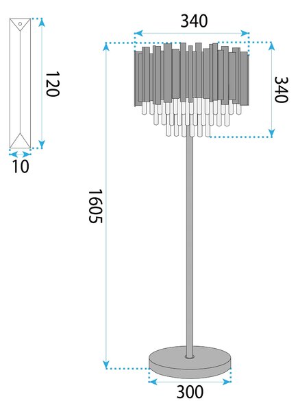 Лампа APP1716-3F Chrome