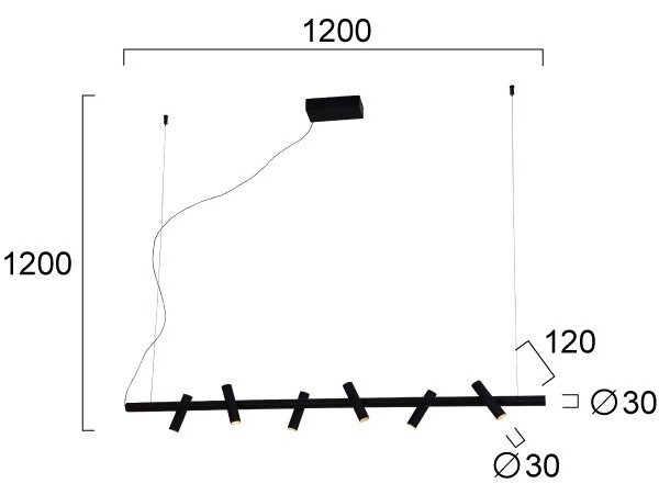 LED полилей на кабел CLIO LED/29W/230V черен