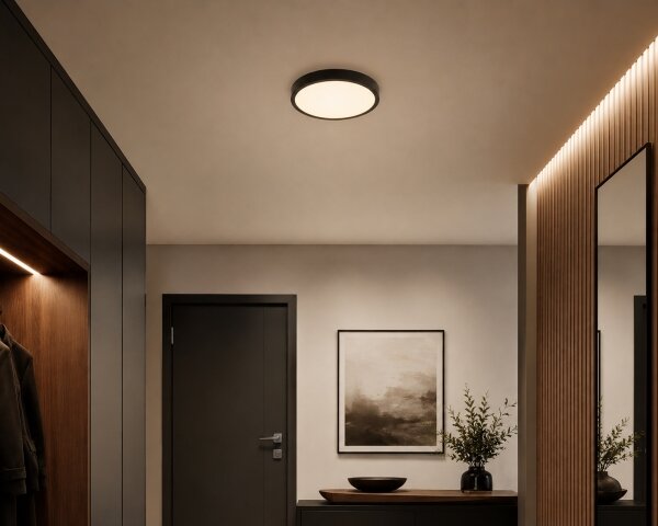 BRILAGI-LED Таванно осветително тяло за баня ZENNA LED/18W/230V Ø 29,5 см IP44 в черно