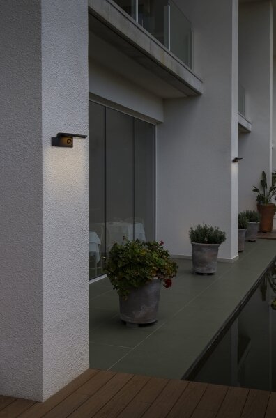 FARO 74456 - LED соларно стенно осветително тяло със сензор LUMA LED/5W/3,7/230V IP65 антрацит