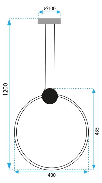 Плафон LED APP1395-CP BLACK 40cm