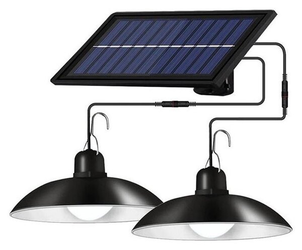 LED димируема соларна лампа на шнур 2xLED/1,8W/3,7V IP44 6500K 2400 mAh + ДУ