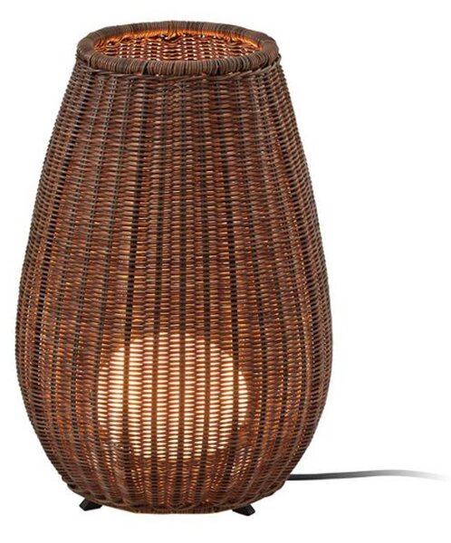 Bover LED настолна лампа Amphora, кафява/ратан-кафява, 47 cm