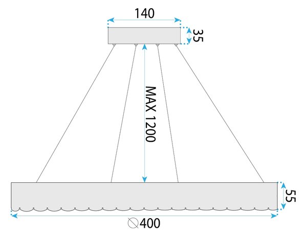 Лампа LED MS018-CP ROSE GOLD 40cm