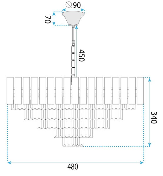 Пендел Cristal G056-CP 50cm GOLD