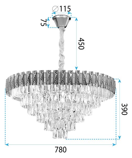 Пендел Cristal G061-CP 80CM GOLD