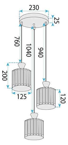 Пендел EBT025-3CP BLACK