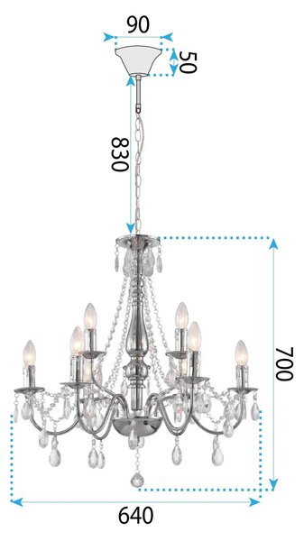 ЛАМПА EBT016-9CP CHROME