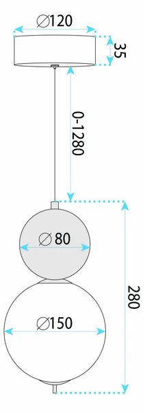 LED висящ полилей LHJ115-1CP четкано злато