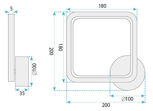 LED аплик LHJ125-W Хром