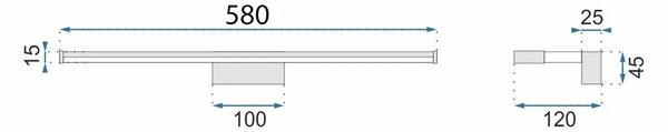 АПЛИК ЗА БАНЯ LED 12W 58CM APP369-1W CHROM