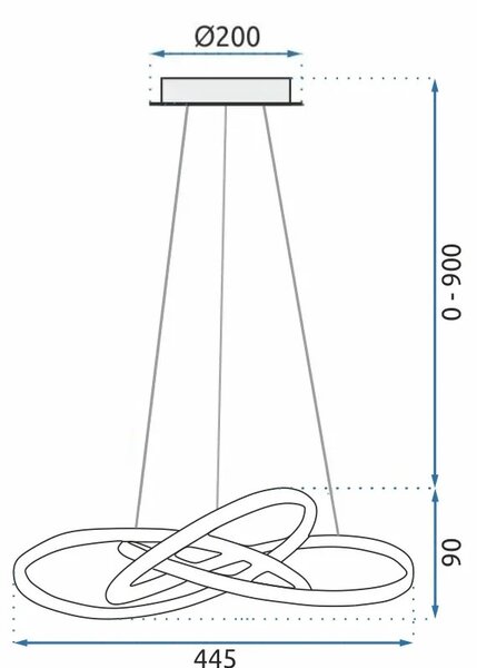Висяща лампа за таван Ring Nowoczesna LED + Pilot APP390-CP Złota