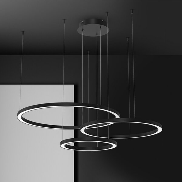 Eko-Light LED висяща лампа Galaxia, пластмаса, черна, 3-пламъчна, 85 W, Черен, Дневна/трапезария, Пластмаса, Модерен