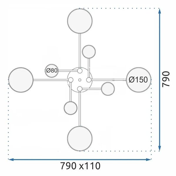 Плафон GREY APP528-8C