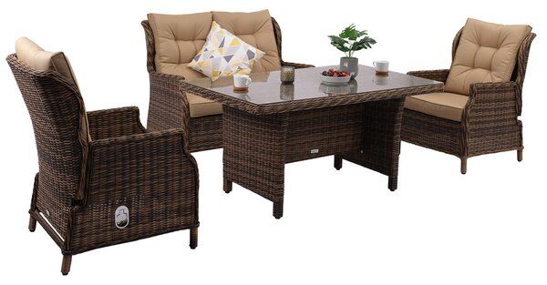 Malaga Apetito 4 кафяво Garden Point technorattan furniture