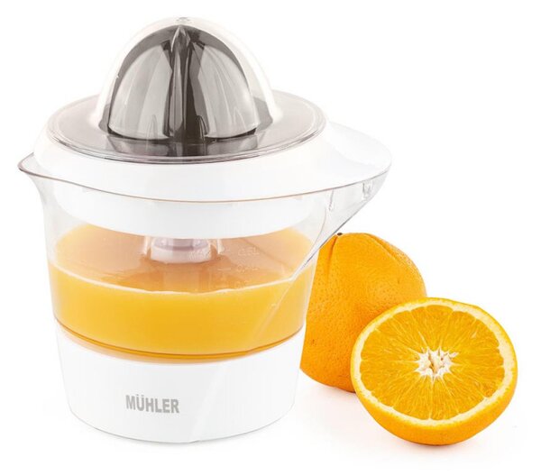 Цитрус преса Muhler MJ-2505, 25W, 0.5 л, Двупосочно движение, 2 конуса, Бял