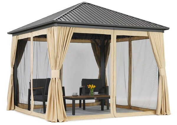 Метална беседка Sardinia Premium 3x3 Garden Point бежова