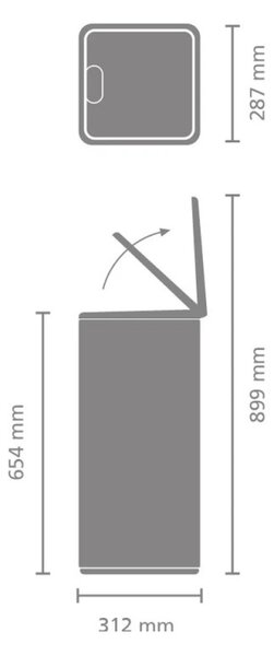 Кош за боклук Brabantia Bo Touch 1010140, 30 л, Плавно и безшумно отваряне, Голям отвор, Черен