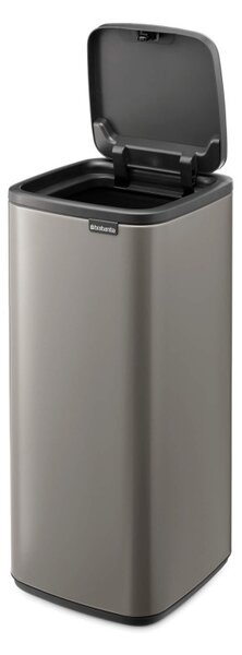 Кош за боклук Brabantia Bo Touch 1010130, 30 л, Плавно и безшумно отваряне, Голям отвор, Сив