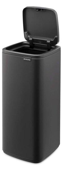 Кош за боклук Brabantia Bo Touch 1010135, 30 л, Плавно и безшумно отваряне, Голям отвор, Минерално покритие, Тъмносив