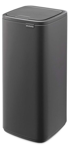 Кош за боклук Brabantia Bo Touch 1010135, 30 л, Плавно и безшумно отваряне, Голям отвор, Минерално покритие, Тъмносив
