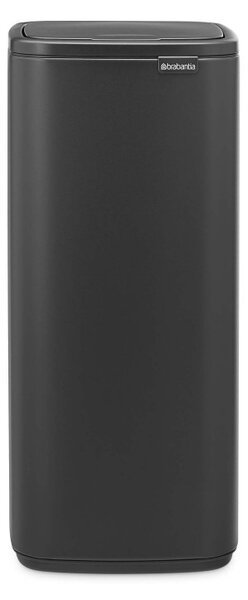 Кош за боклук Brabantia Bo Touch 1010135, 30 л, Плавно и безшумно отваряне, Голям отвор, Минерално покритие, Тъмносив