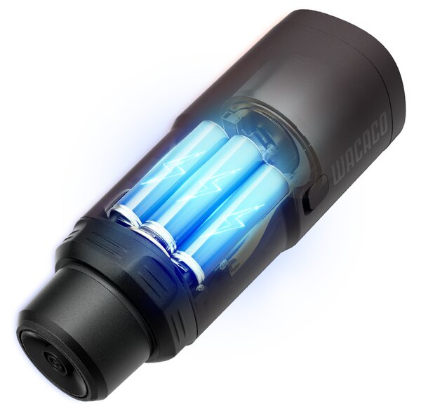 Преносима еспресо машина Wacaco Pixapresso, 20 bar, 9000 mAh, 120 мл, Мляно + капсули, LED тъч контрол, Тъмно бордо