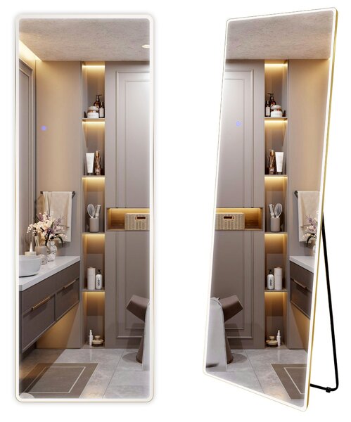 Огледало LED Classico 60x170cm Brush Gold