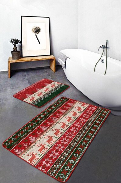 Кадифени килими за баня в комплект 2 бр. 60x100 cm Merry Christmas – Mila Home