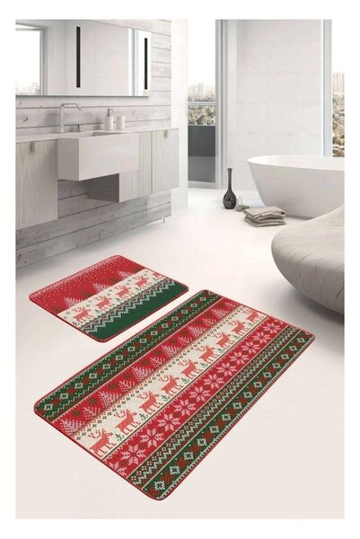 Кадифени килими за баня в комплект 2 бр. 60x100 cm Merry Christmas – Mila Home