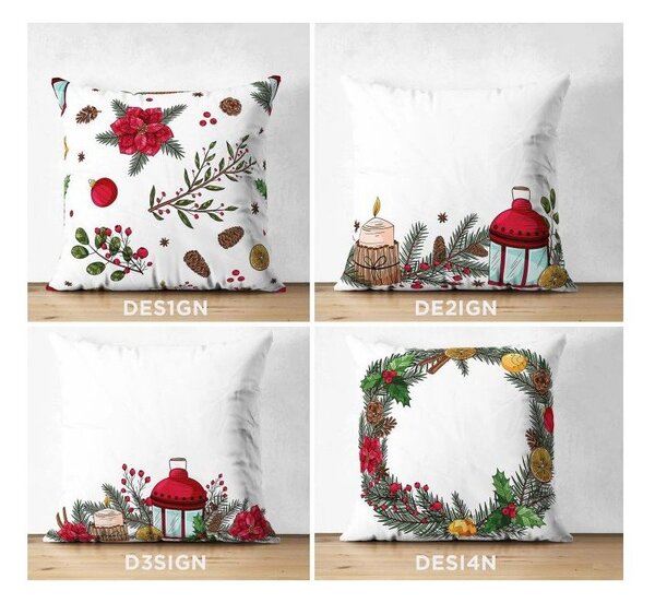 Калъфки за възглавници в комплект 4 бр. с коледни мотиви 43x43 cm Merry Christmas – Mila Home