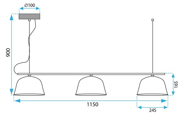 Плафон APP1478-3CP BLACK