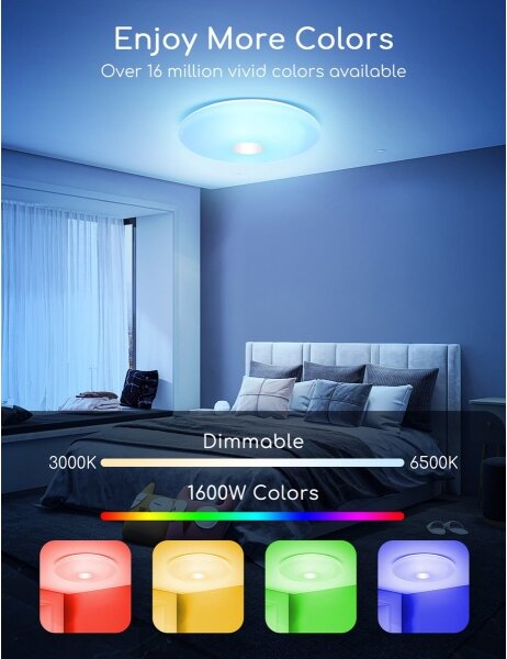 Aigostar - LED RGB Димируема лампа 18W/230V Ø 34 см Wi-Fi