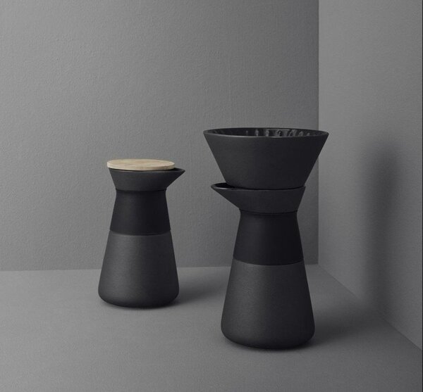 Черен глинен комплект за филтрирано кафе 600 ml Theo – Stelton