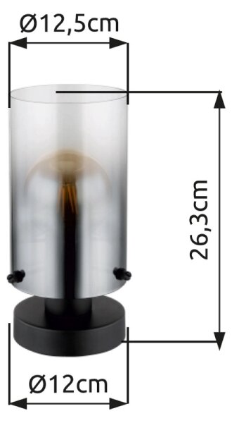 Globo 15907T - Настолна лампа FLORENTINA 1xE27/40W/230V Ø 12,5 см черен