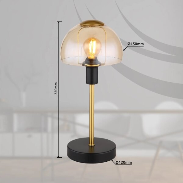 Globo 21914A - Настолна лампа KOKKINI 1xE14/25W/230V черен/златист