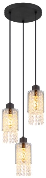 Globo 15799-3H - Пендел BACKEY 3xE27/40W/230V Ø 25 см черен