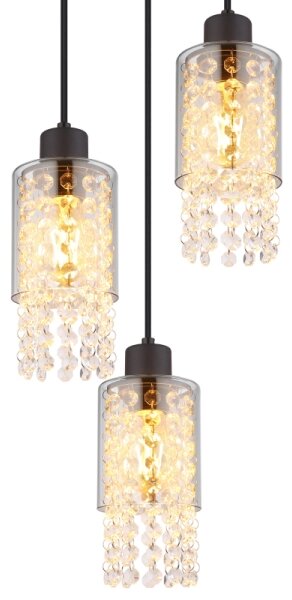 Globo 15799-3H - Пендел BACKEY 3xE27/40W/230V Ø 25 см черен