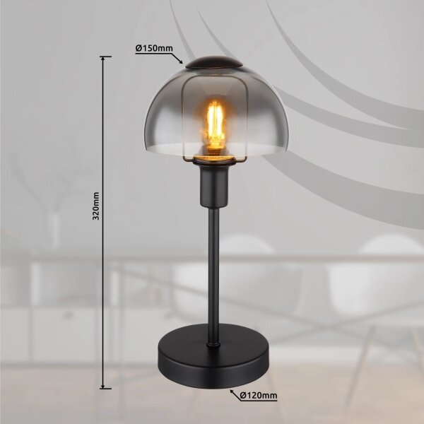 Globo 21914B - Настолна лампа KOKKINI 1xE14/25W/230V черен