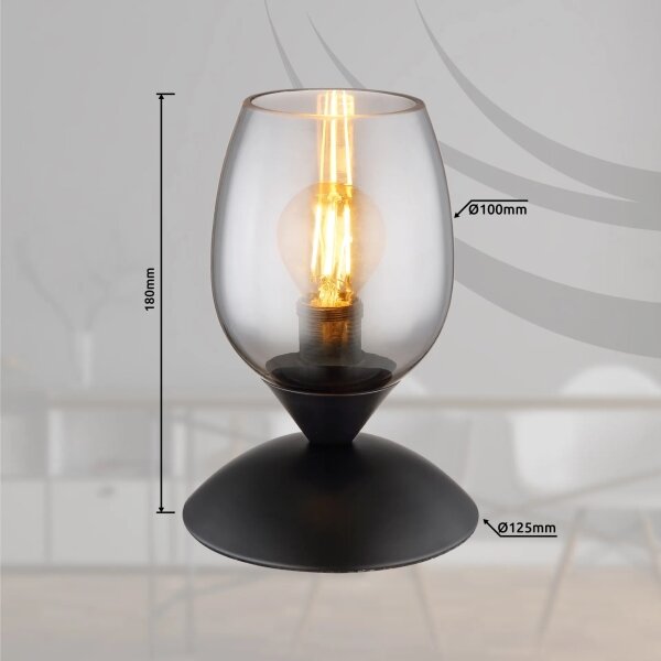 Globo 24007S - Маса докосване лампа KUWAITA 1xE14/25W/230V черен