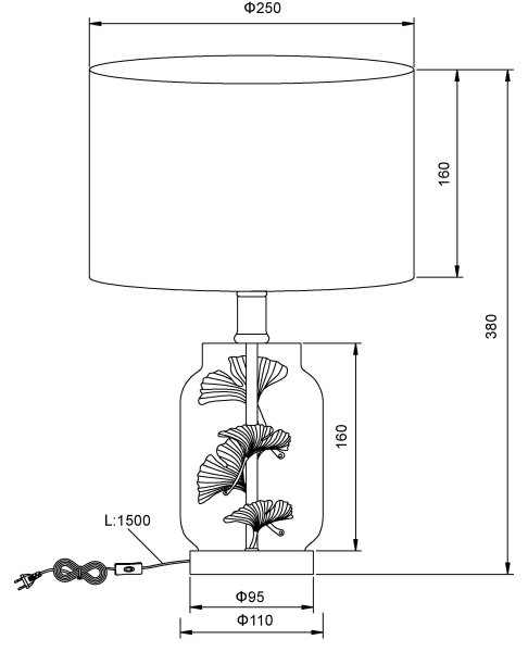 Globo 24141C - Настолна лампа GINKO 1xE27/40W/230V