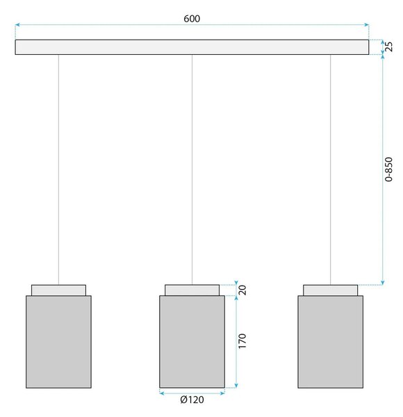 Пендел APP1812-3CP Frosted Grey