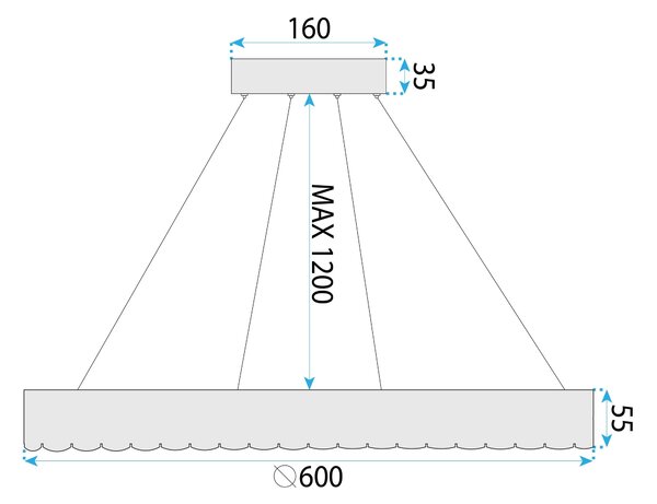 Лампа LED MS019-CP ROSE GOLD 60cm