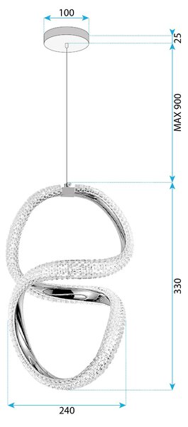 Висяща LED лампа G077-3CPR Gold