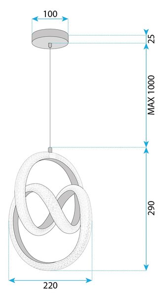 Висяща LED лампа G068-CP Gold