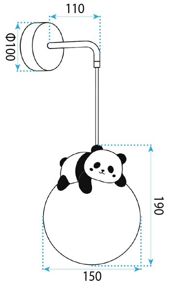 СТЕННА ЛАМПА АПЛИК PANDA G163-1W