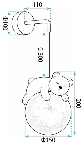 СТЕННА ЛАМПА АПЛИК WHITE BEAR G161-1W