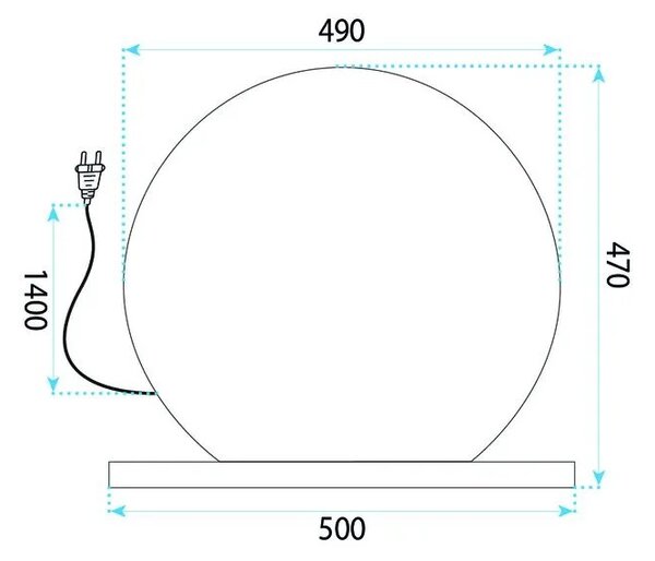 Огледало LED HOLLYWOOD L. Gold 50 cm